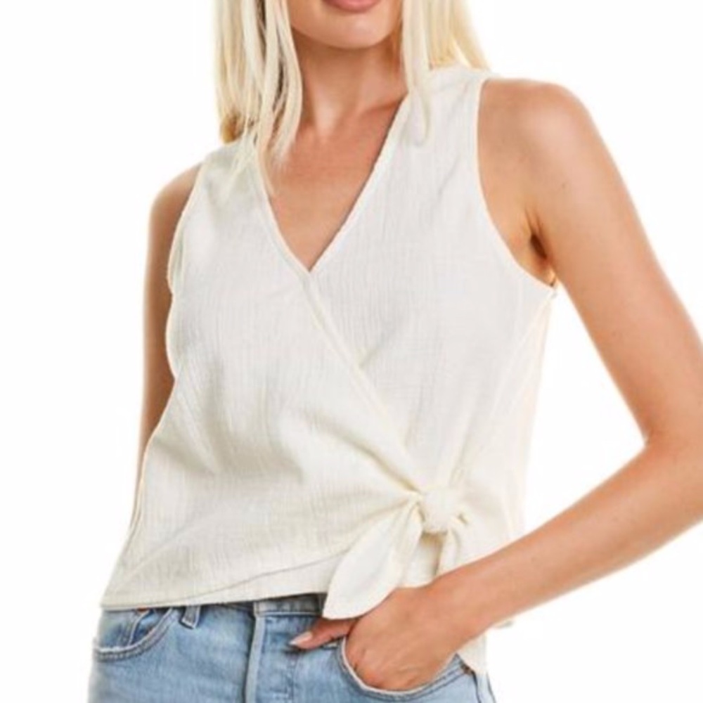 Madewell Texture & Thread Wrap Tie Tank-Top